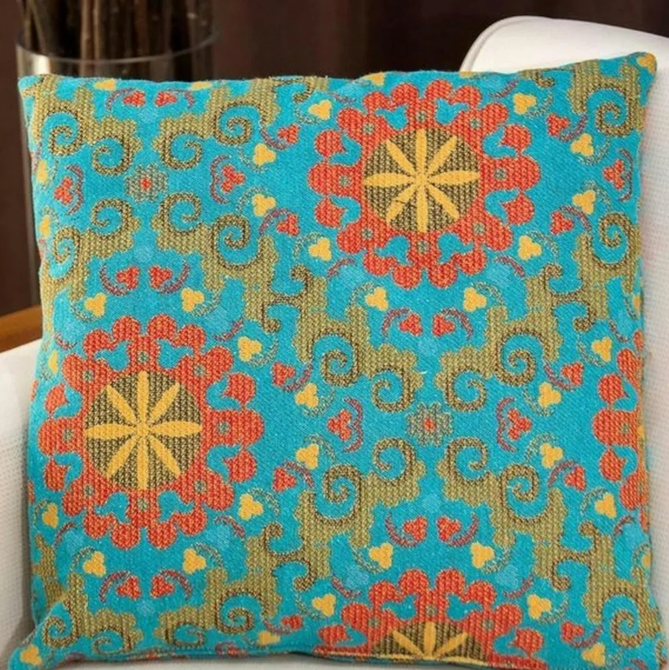 Tapis de salon gris et bleu – motifs carrés, 120x180 cm ISTANBUL