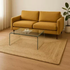 Tapis en jute et laine à motifs linéaires 160x230 cm FEZ