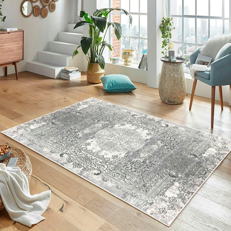 Tapis oriental gris patiné – vintage, 160x230 cm ISTANBUL