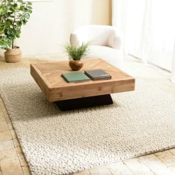Tapis rectangulaire 160 x 230 cm laine bouclettes beige