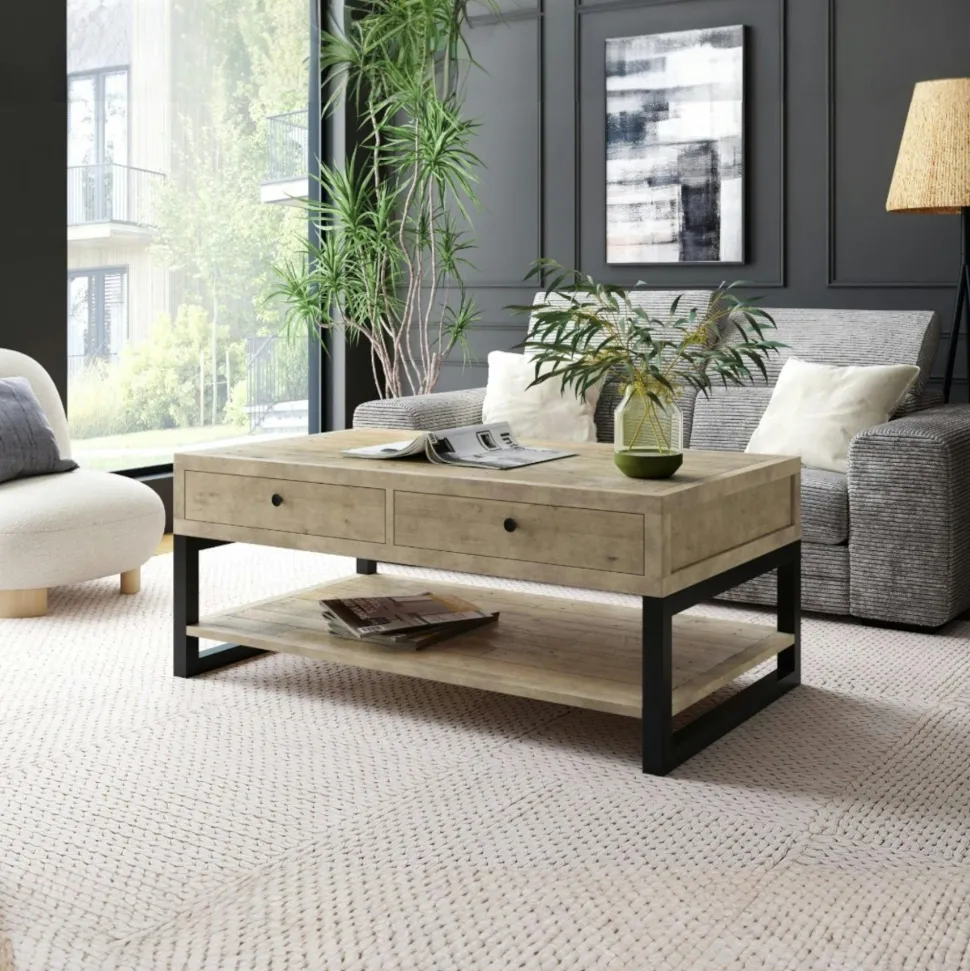 Tapis rectangulaire 160 x 230 cm laine bandes tissées lin