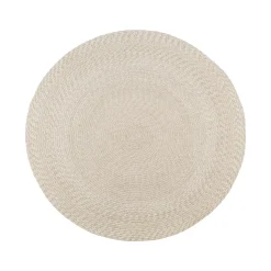 Tapis rond d’extérieur en plastique recyclé Ø120 cm - teinte sable MENDOZA