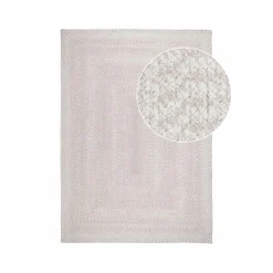 Tapis rond d’extérieur en plastique recyclé Ø120 cm - teinte sable MENDOZA