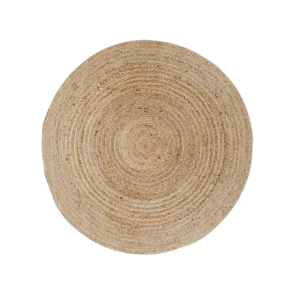 Tapis rond en jute tressée Ø90 cm - style bohème et nature FEZ