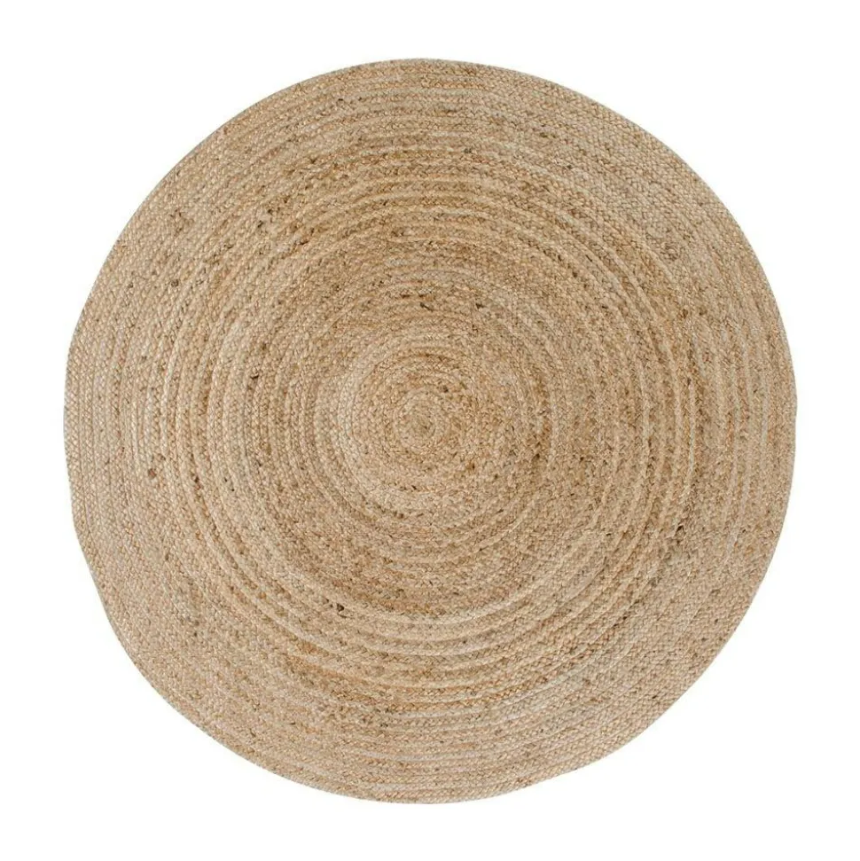 Tapis rond en jute tressée Ø150 cm - style bohème et nature FEZ