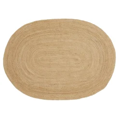 Tapis rond en jute tressée Ø150 cm - style bohème et nature FEZ