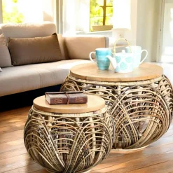 Tapis rond en jute tressée Ø150 cm - style bohème et nature FEZ