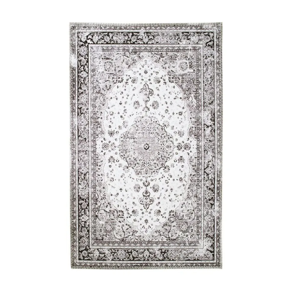 Tapis rond noir et blanc style vintage ø200 cm FEZ