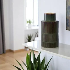 Vase vintage marron et vert